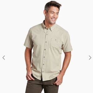 KUHL Men's Khaki Bandit Short Sleeve Shirt large NWOT